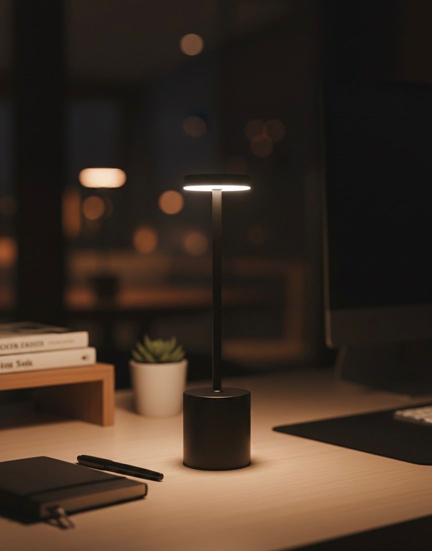 GOTHAM Lamp — Matte Black, Rechargeable Touch Lamp